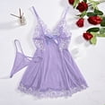 thumbnail image 2 of Levmjia Women's Mesh Lingerie Set Lace Sheer Sleepwear Deep V Pajamas Romantic Nights Valentine's Day Gift Two Piece Set Comfortable And Elegant, 2 of 4