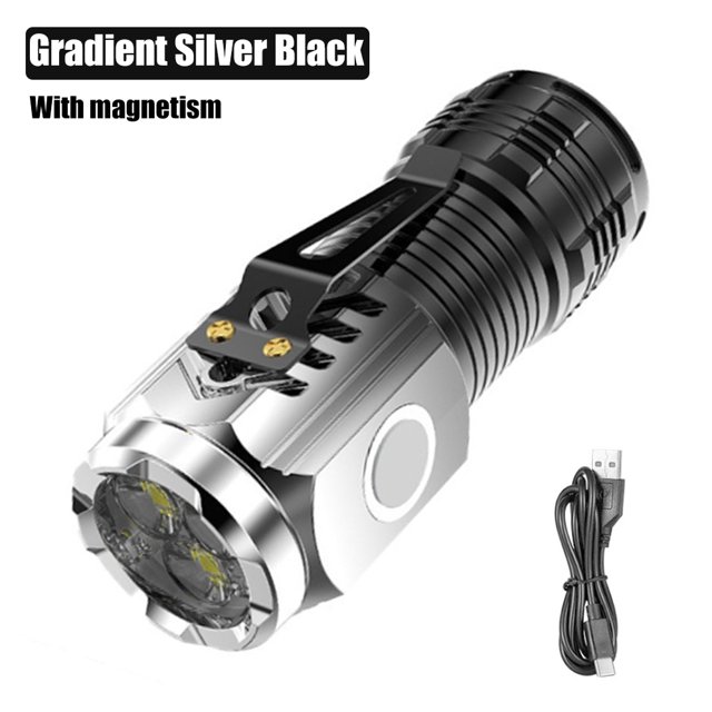 From Xiao Bei strict selection Three-eyed Monster LED Strong Light Flashlight Rechargeable Multifunctional Portable Outdoor Home Mini Flashlight Cap Clip Light