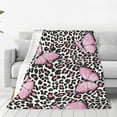 thumbnail image 3 of Leopard Blanket for Women Girls Leopard Blanket Gifts 60" X 50" Flannel Pink Butterfly and Leopard Design Throw Blankets for Bed Living Room Sofa Couch Soft Warm Lightweight Cozy Leopard Decor, 3 of 6