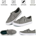 thumbnail image 2 of JENN ARDOR Women Low Top Canvas Sneakers Elastic Belt Walking Shoes, 2 of 6