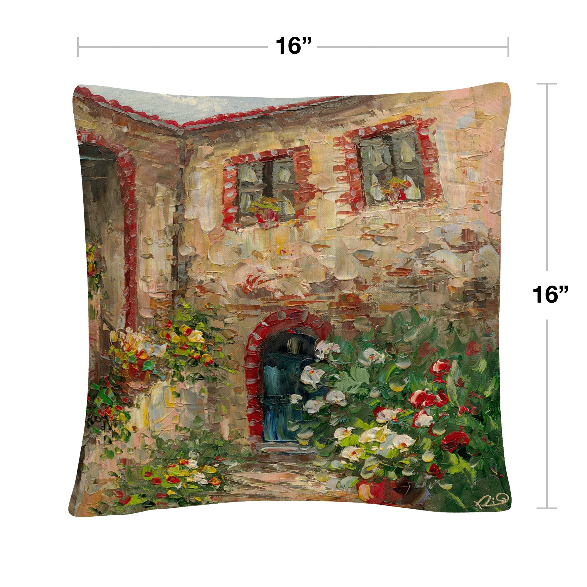 Rio 'Tuscany Courtyard' 16 X 16 Decorative Throw Pillow