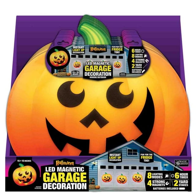 Calabaza LED Magic Seasons para decoración de Halloween, 15 cm, blanco cálido
