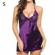 thumbnail image 1 of Sexy camisón de encaje con cuello en V profundo ropa de dormir sin espalda camisón vestido, púrpura, s sidaley AP001176-06B, 1 of 7