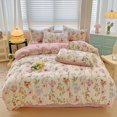 thumbnail image 2 of Ropa de cama de algodón lavado Juego de edredón Funda de almohada Sábana individual Cama de tamaño completo, 2 of 11