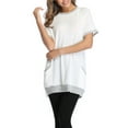 thumbnail image 5 of Uhndy Short Sleeve Pocket T Shirt For Women Casual Summer Color Block Tunic Blouse Tops Crew Neck Loose Fit T-Shirt, 5 of 6