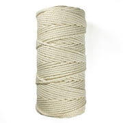 Macrame Cord Natural Soft Cotton 4-Strand Rope Cord for Wall Hanging Plant Hanger DIY Craft Projects, EJ-2006 (3mm x 218-yards)