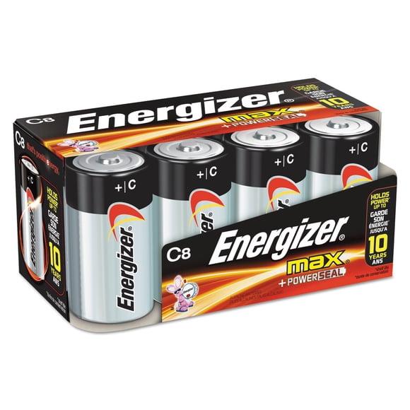 Pilas Alcalinas Energizer MAX Tamaño C, Paquete de 8