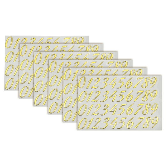 6 Sheets Letter Stickers 0.59" 3D Mini Letter Stickers Alloy Self Adhesive Alphabet Stickers (Gold, Lowercase)
