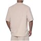 thumbnail image 4 of Camisetas Elvqul Hombre Casuales Algodón Lino de Color Sólido Manga Corta Cao Cuello Redondo Botones, 4 of 7