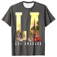 thumbnail image 2 of Ceisia Men's Letter Print Crew Neck Pullover Fitness Sports Short Sleeve Breathable Cotton-Like Spandex T-Shirt Top Gray L Gifts, 2 of 5