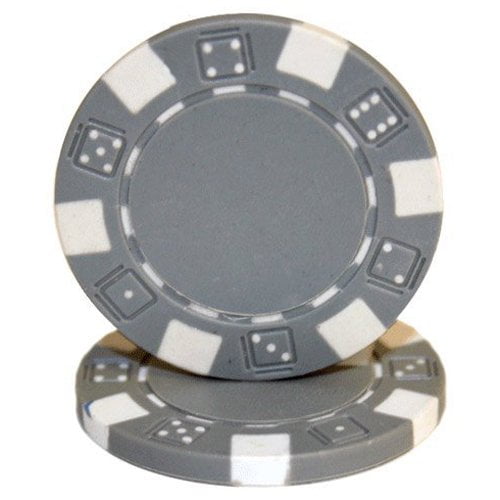 Striped Dice 11.5g Blank Poker Chips, Gray Clay Composite, 50pack