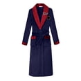 thumbnail image 4 of Mens Bathrobes Mens Thick Wool Long Towl Robe Matching Color Bathrobe Home Bath Robe Mens Red XL, 4 of 4