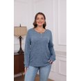 thumbnail image 3 of XIEERDUO Womens Sweaters Lightweight Henley Neck Button Up Long Sleeve Shirt Tops, 3 of 5