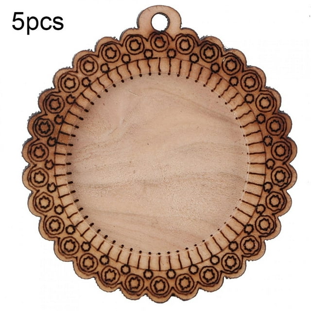 Wood Pendant Base Tray, Wood Cabochon Base, Durable Blank 5PCS Crafts Cameo Pendants For Custom Jewelry Make Pendants