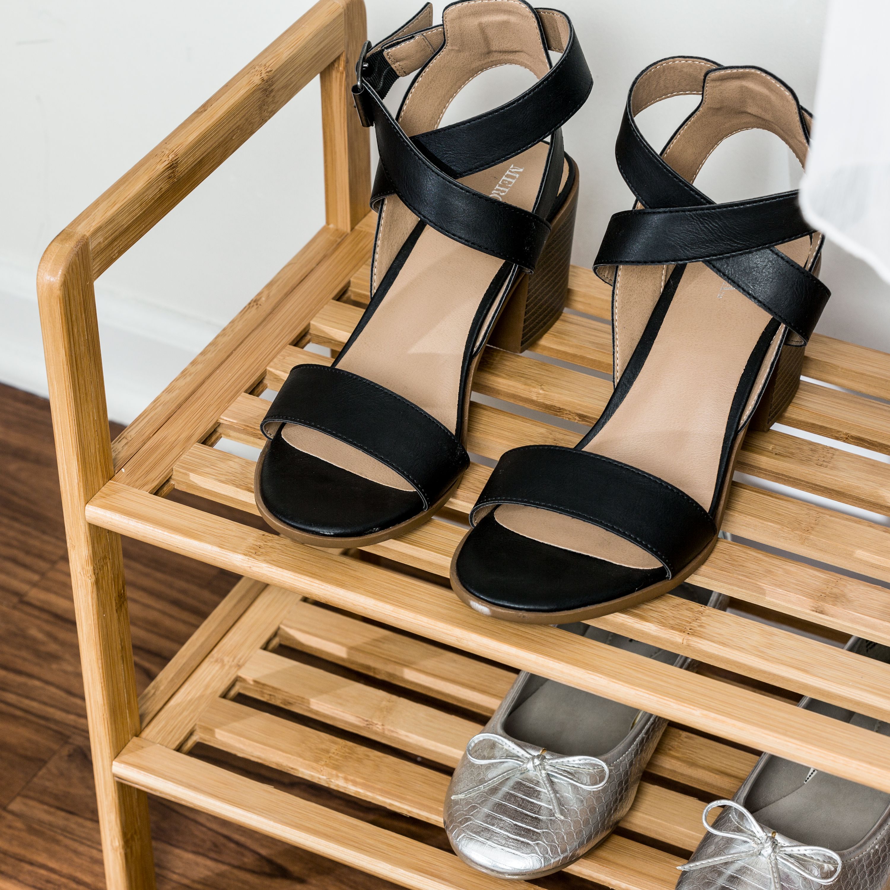 Honey Can Do 2-Tier Bamboo Shoe Rack, Natural - image 5 of 5