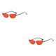 thumbnail image 1 of Qarigey Gafas de sol de ojo de gato Cosplay Viajes Playa Estilo moderno Gafas a prueba de sol Gafas de sol para Snap óptico de calle Montura negra/lente roja 2Conjunto, 1 of 6