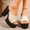Beige, variant on Women's Platform Chunky Block Heels Sexy Open Toe High Heel Sandals