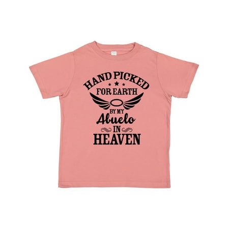 

Inktastic Handpicked for Earth By My Abuelo in Heaven with Angel Wings Gift Toddler Boy or Toddler Girl T-Shirt