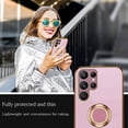 thumbnail image 3 of Compatible with Samsung Galaxy S23 Ultra Case for Women Cute Samsung S23 Ultra Phone Case Shockproof with Luxury Plating Gold Edge and Magnetic Car Mount Kickstand Protective Cases (Light Purple), 3 of 7