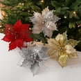 24Cm Christmas Poinsettia Glitter Flower Hanging Xmas Party Tree