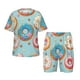 thumbnail image 1 of Balery Colorful Donut Conjunto de Pijama Infantil de Manga Corta con Estampado – Ropa de Dormir de Algodón Suave-X-Large, 1 of 6