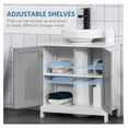 thumbnail image 5 of Modern Under Sink Cabinet with 2 Doors, Pedestal Under Sink Bathroom Cupboard, Bathroom Vanity Cabinet with Adjustable Shelves, Gray and White, 5 of 9