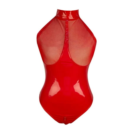 

Cathalem Lingerie Bodysuit with Push up Bra Plus Leather Bodysuit Underwear Sleepwear Mesh Lingerie Delivery Tomorrow Underwear Red 3X-Large