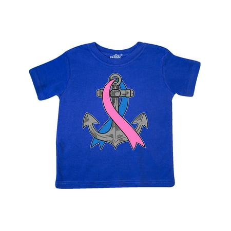 

Inktastic Thyroid Cancer Awareness Anchor with Teal Pink and Blue Ribbon Gift Toddler Boy or Toddler Girl T-Shirt