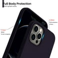 thumbnail image 4 of Compatible with iPhone 12 Case 6.1 and iPhone 12 Pro Case, Slim Liquid Silicone 3 Layers Full Covered Soft Gel Rubber Phone Case Cover 6.1 inch-Dark Purple, 4 of 11