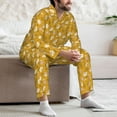 thumbnail image 7 of Salouo Daisies Flowers Print Button-Front Long Sleeve Pajama Set for Men, Soft 2Pjs Men's Long Sleeve Sleepwear-X-Large, 7 of 7