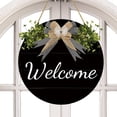 thumbnail image 4 of Welcome Sign for Front Door | Interchangeable Seasonal Welcome Sign Front Door Decor with Bow | Rustic Round Wood Wreaths Wall Door Decor for Farmhouse, Porch, Front Door, 4 of 9