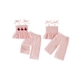 thumbnail image 2 of Loicainy Baby Kids Toddler Girl Summer Clothes 6 9 12 18 24 Month 2 3 4 5 6 Year Sleeveless Muslin Smocked Top Pants Cute Outfit, 2 of 9