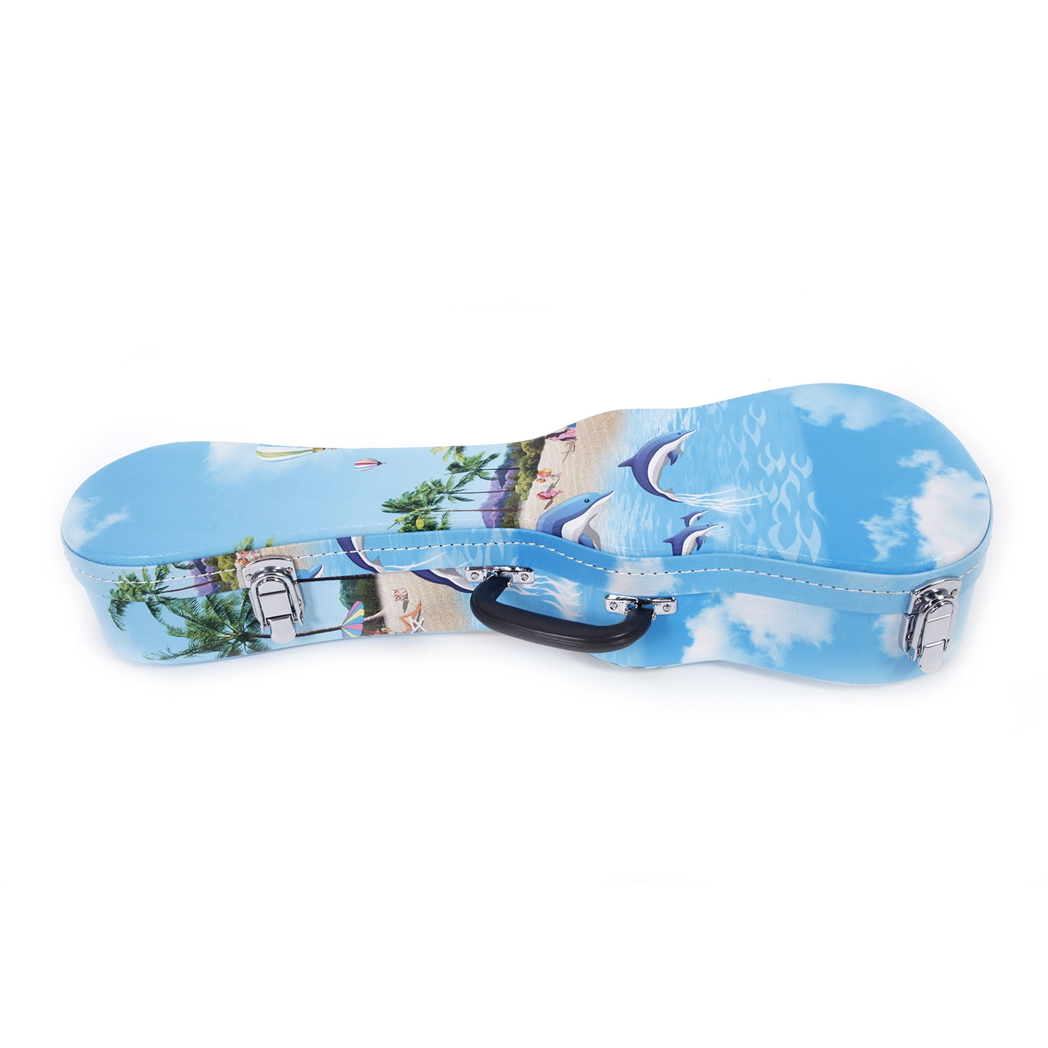 Kepooman 21" Soprano Hawaii Style Pattern Leather Ukulele Case - Light Blue Kepooman 21" Soprano Hawaii Style Pattern Leather Ukulele Case - Light Blue