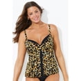 thumbnail image 4 of Swimsuits For All Women's Plus Size Faux Flyaway Underwire Tankini Top with Adjustable Straps, 4 of 6