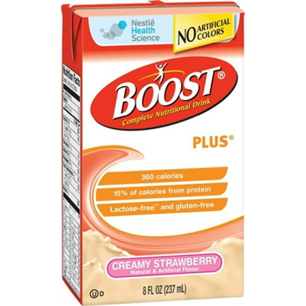 Boost PLUS Creamy Strawberry 8 Ounce, Nutritional Supplement by Nestle, Tetra Brik - Case of 27 - Walmart.com - Walmart.com Boost PLUS Creamy Strawberry 8 Ounce, Nutritional Supplement by Nestle, Tetra Brik - Case of 27 - Walmart.com - Walmart.com
