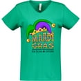 thumbnail image 3 of Inktastic Mardi Gras New Orleans Louisiana Jester Hat Women's V-Neck T-Shirt, 3 of 5