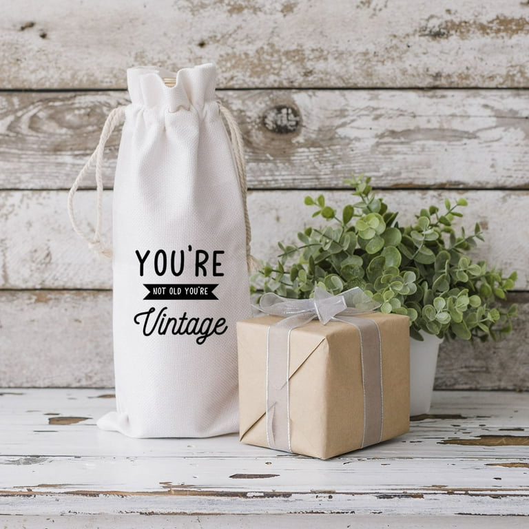 Koyal Wholesale Happy Birthday Wine Bag You re Vintage Wine Bottle Cover Canvas Wine Bag 1 Pack Walmart
