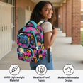 thumbnail image 4 of Xixirimido Kids Backpack for Boys Girls Preschool Elementary Students Bookbag 17inch Large School Bag Multi-pocket Lightweight Backpacks, Graffiti Neon Tractor, 4 of 8