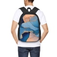 thumbnail image 6 of Large Capacity Backpack 16.5×12.5×5.5in Widened Shoulder Strap Design Main Bag Large Top Handle Belt Adjustable Shoulder Strap Blue And Beige Gold Marble, 6 of 8