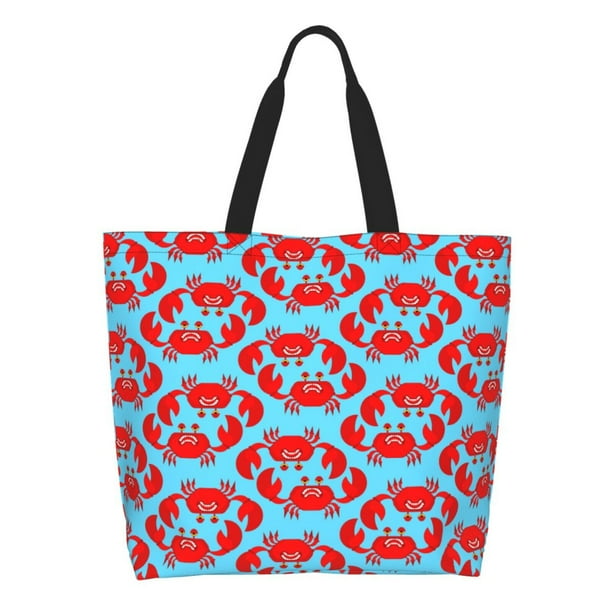 Easygdp Cartoon Crabs Bolsas Tote para Mujer, Bolsos de Hombro para Viaje, Bolsos de Mano de Gran Capacidad para Compras y Trabajo