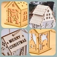 thumbnail image 6 of DIY Wooden Christmas House Ornament with LED Lights Glowing Snow Hut Tree Pendant for Holiday Decoration Window Display Tabletop Gift for Kids and Family, 6 of 6