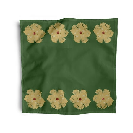 

Simply Daisy 18 x 18 Yellow on Green Painted Flower Napkins Set of 4