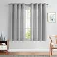 thumbnail image 3 of 2 Pack Linen Textured Curtains 63 inches Light Gray Bedroom Living Room Window Curtain Set Light Filtering Drapes Grommet Top 2 Panels, 3 of 8