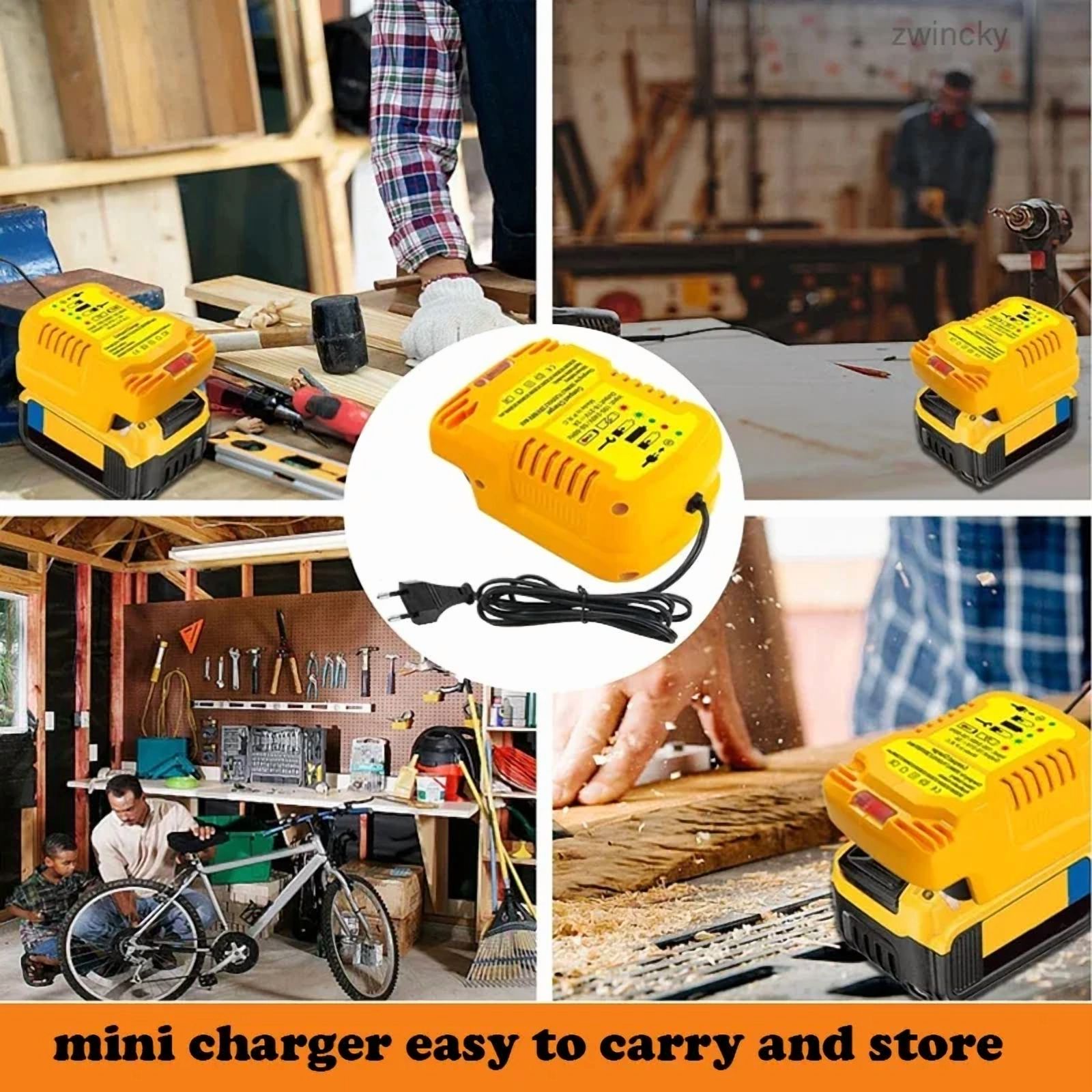 US plug Charger For De*walt 20V/60V Li-ion Battery DCB181 DCB180 DCB200 Portable Mini Fast Charger with LED Indicator
