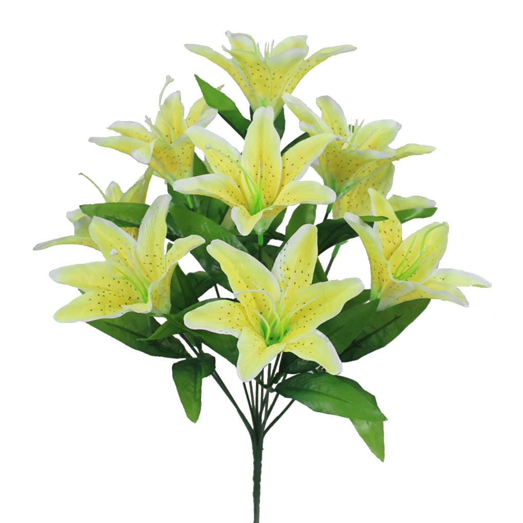 Best Artificial 46cm Stargazer Lillies 10 Head Flower Spray Bunch lily Decor new 