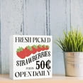thumbnail image 6 of Zomyto 7"x7" Farm Fresh Strawberries Wood Box Sign Farm Fresh Picked Strawberries Wooden Block Sign,Summer Strawberries Sign Decor, 6 of 6