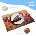 thumbnail image 3 of BaHomeck placemats Set of 4 Painting Of Tulips In Shades Of Pink And Orange Cotton Linen rectangle Placemats for Kitchen Dining Table Indoor,Outdoor,18*12inch, 3 of 4