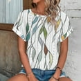 thumbnail image 7 of Women Short Sleeve Tops Casual Crewneck Graphic Tshirt Summer Graphic Tshrits Lightweight Tee Shirts Women Sales Today Clearance Clothes, 7 of 7