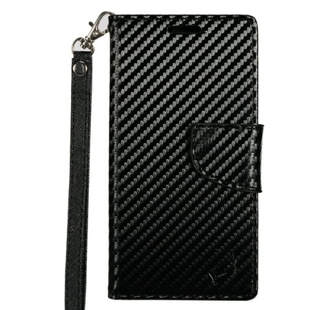 - Samsung Galaxy S8 Case, by Insten Carbon Fiber PU Leather Wallet Flip Credit Card Stand Cover Case For Samsung Galaxy S8 - Black