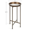 thumbnail image 2 of Kate and Laurel Celia Round Metal Foldable Accent Table with Mirror Tray Top, Bronze, 2 of 6